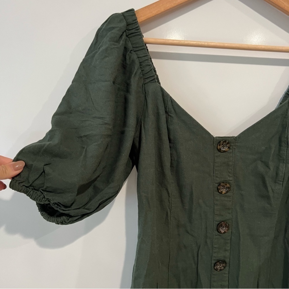 Farm Rio Button Puff Sleeve Mini Dress - Picture 4 of 7